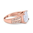 thumbnail image 2 of Rose Tone, Simulated Cubic Zirconia Size-7 Princess Cut Art Deco Engagement Wedding Bridal Ring 925 Sterling Silver, 2 of 7