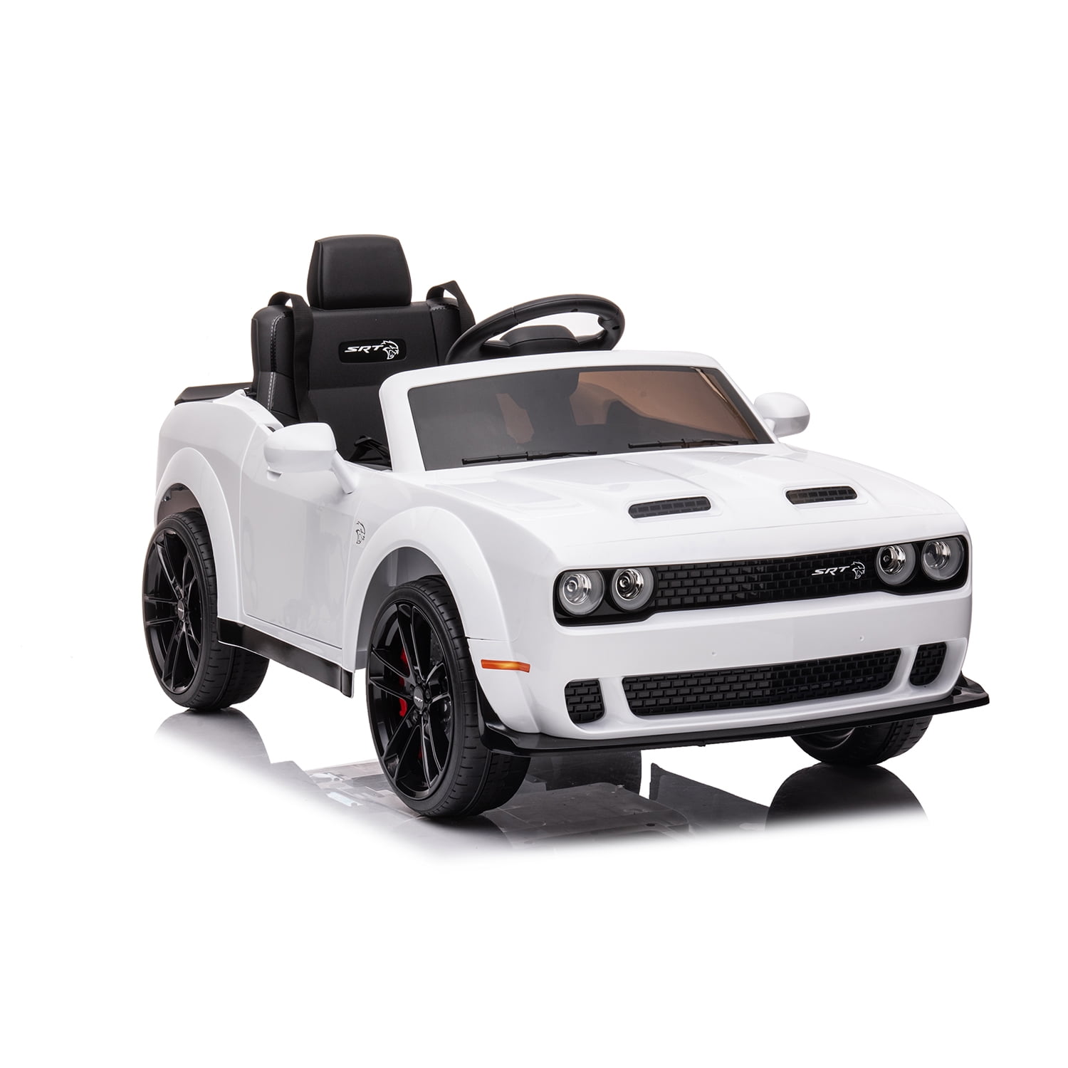CIPACHO 12 V Electric Cars for Kids, Licensed DODGE Challenger Ride On Car, Remote Control Truck Car for Boys Girls, Battery Powered Kids' Vehicles with LED Lights, White CIPACHO 12 V Electric Cars for Kids, Licensed DODGE Challenger Ride On Car, Remote Control Truck Car for Boys Girls, Battery Powered Kids' Vehicles with LED Lights, White