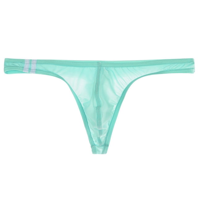 Tanga transparente de seda de hielo para hombre, ropa interior fina de cintura baja, sexy, con forma de U, pantalones cortos transpirables de verano para jóvenes