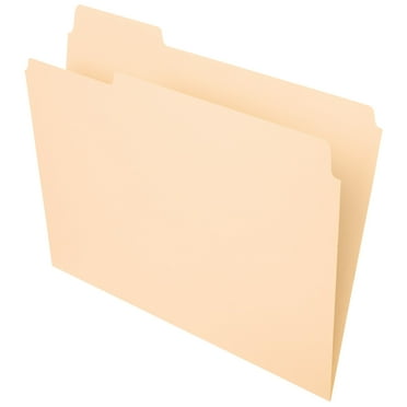 Office Depot File Folders, 1/3 Tab Cut, Left Position, Letter Size, 30% Recycled, Manila, Pack Of 100, OD752 1/3-1