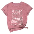 thumbnail image 1 of B91xZ Tuniques Grande Taille pour Femmes Rayées Manches Courtes Col Rond, Rose TTG, 1 of 2