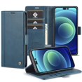 thumbnail image 4 of SaniMore for iPhone 15 Pro Max 6.7" 2023 Case, PU Leather Magnetic Flip Folio Shell with Card Holders RFID Blocking Kickstand Shockproof TPU Case Magnetic Closure Business Cover, Blue, 4 of 13