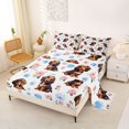 thumbnail image 2 of Homewish Kawaii Dachshund Dog Bed Sheets,Rose Hydrangea Floral Full Size Sheets,White,4-Piece,1 Flat Sheet, 1 Fitted Sheet and 2 Pillowcases, 2 of 6