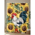 thumbnail image 4 of Shower Curtains Rooster Sunflower Butterfly Bath Curtain Floral Leaf Waterproof Bathroom Shower Curtain Set with Hooks Decoration 72 x 72 Inches, 4 of 7