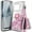 Rose Gold, variant on OnePlus 10 Pro 5G Phone Case with Tempered Glass Screen Protector (Full Coverage), Nagebee Sparkle Glitter Floating Liquid Bling [Ring Holder & Wrist Strap] Women Girls Cute Case (Pink/Aqua)