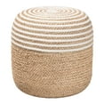 thumbnail image 2 of bali & pari Nequiel Modern Bohemian Natural Brown Seagrass and Woven Rope Ottoman Footstool, 2 of 7