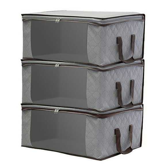 Sacs de Rangement Pliables en Non-Tissé pour Garde-Robe - 3 Pcs, Grande Capacité, Polyvalents - pour Vêtements Saisonniers, Couvertures et Jouets