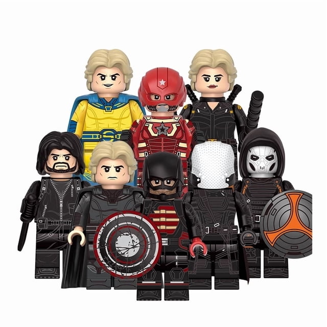 Playzimo 8 Figuras Miniatura de Bloques de Construcción – Set de Héroes Fantasma Guardia Rojo Soldado de Invierno para Juego Infantil