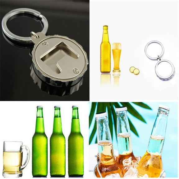 Unisex Beer Bottle-Shaped Bottle Opener Keychain Keyring Gift