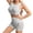 Gray(New), variant on PNTUTB Women's Solid-Color Sports Set,High-Elasticity High-Waisted Shorts and Breathable Comfortable Sports Bra—Casual Openwork Two-Piece Set