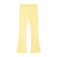 thumbnail image 2 of YMNXA Kids Girls Casual Pants Elastic Waist Solid Color Comfortable Stylish Flared Trousers For Daily Wear,Light Yellow,8-10 Years, 2 of 4