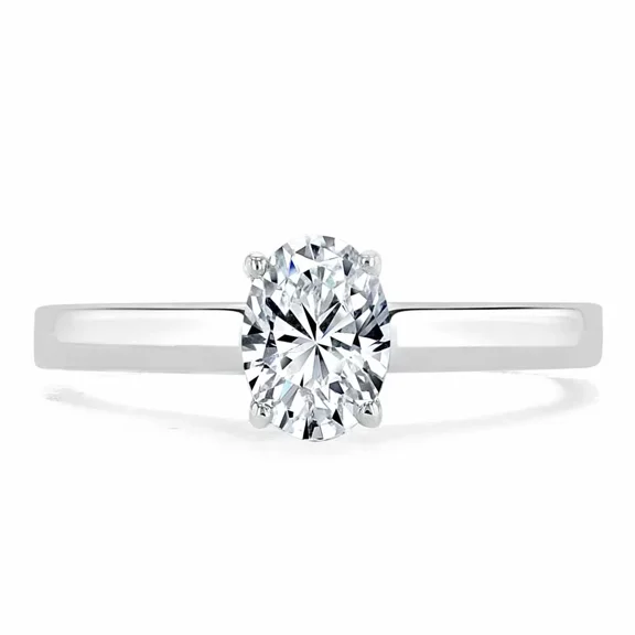 Spot Jewelry 1.9 Ct Oval Cut Moissanite Ring for Her - 14K White Gold Plated Ring for Women's - Causal Daily Wear Ring for Women's - Special Occasion Ring Women's - Bridal Moissanite Jewelry