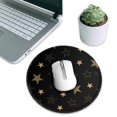 thumbnail image 7 of ZNDUO 2 Pack Round Mouse Pad Gold Vintage Star Graffiti 7.9" Small Non-Slip Rubber Gaming Mousepad Desk Mat for Home Office, 7 of 7