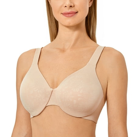 

DELIMIRA Women s Full Coverage Minimizer Unlined Underwire Plus Size Seamless Bra