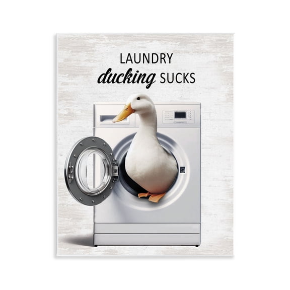 Stupell Industries Funny Laundry & Duck Quotes and Sayings Painting Unframed Art Print Wall Art, 11 x 14