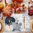 thumbnail image 3 of Navy Blue Fall Placemats Set of 4, Thanksgiving Pumpkin Vintage Botanical Washable Wipeable Table Mats for Dining Tables, Indoor Outdoor Kitchen Place Mats for Holiday Party Table Decor, 3 of 9