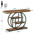 thumbnail image 6 of GVN Entryway Table, Side Table, Display Table,41.3" Console Table, Industrial 4-Tier Sofa Entryway Table with Circle Base, Rustic Brown, 6 of 7