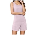 thumbnail image 4 of Lixiuxyad Women Spring And Summer Casual Solid Color Padded Tank Top Shorts Set Home Pajamas Set Pink, 4 of 4
