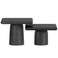 thumbnail image 5 of Simpli Home Zachary 21 inch Wide Square Contemporary Cast Aluminum Coffee Table 2 Piece Set in Graphite, Black Nickel, Fully Assembled, 5 of 11
