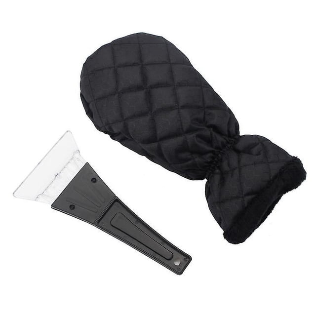 Raspador de hielo con guante para automóviles, SUV y furgonetas, escobilla de goma resistente para descongelar parabrisas y