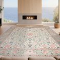 thumbnail image 2 of Design&I 6'x9' Ultra Soft Area Rug, Oushak Vintage Floral Vine Lattice With Symmetrical Medallion Center None Fluffy Washable Non Shedding for Guest Room Bedroom Living Room, 2 of 7