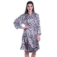 thumbnail image 1 of Moomaya Printed Womens Kimono Robes Short Satin Silk Bridal Robe Loungewear, 1 of 7
