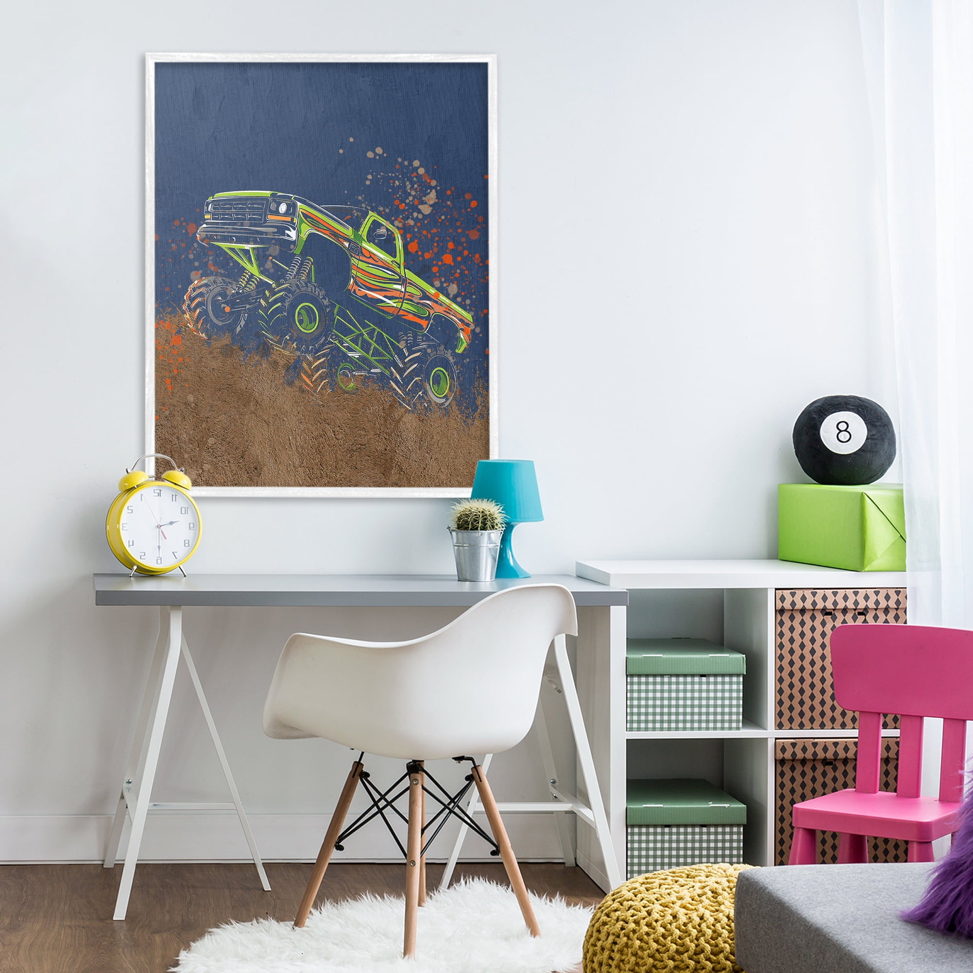 My Jam Truck Adventure White Framed Giclee Art, design by Kim Allen