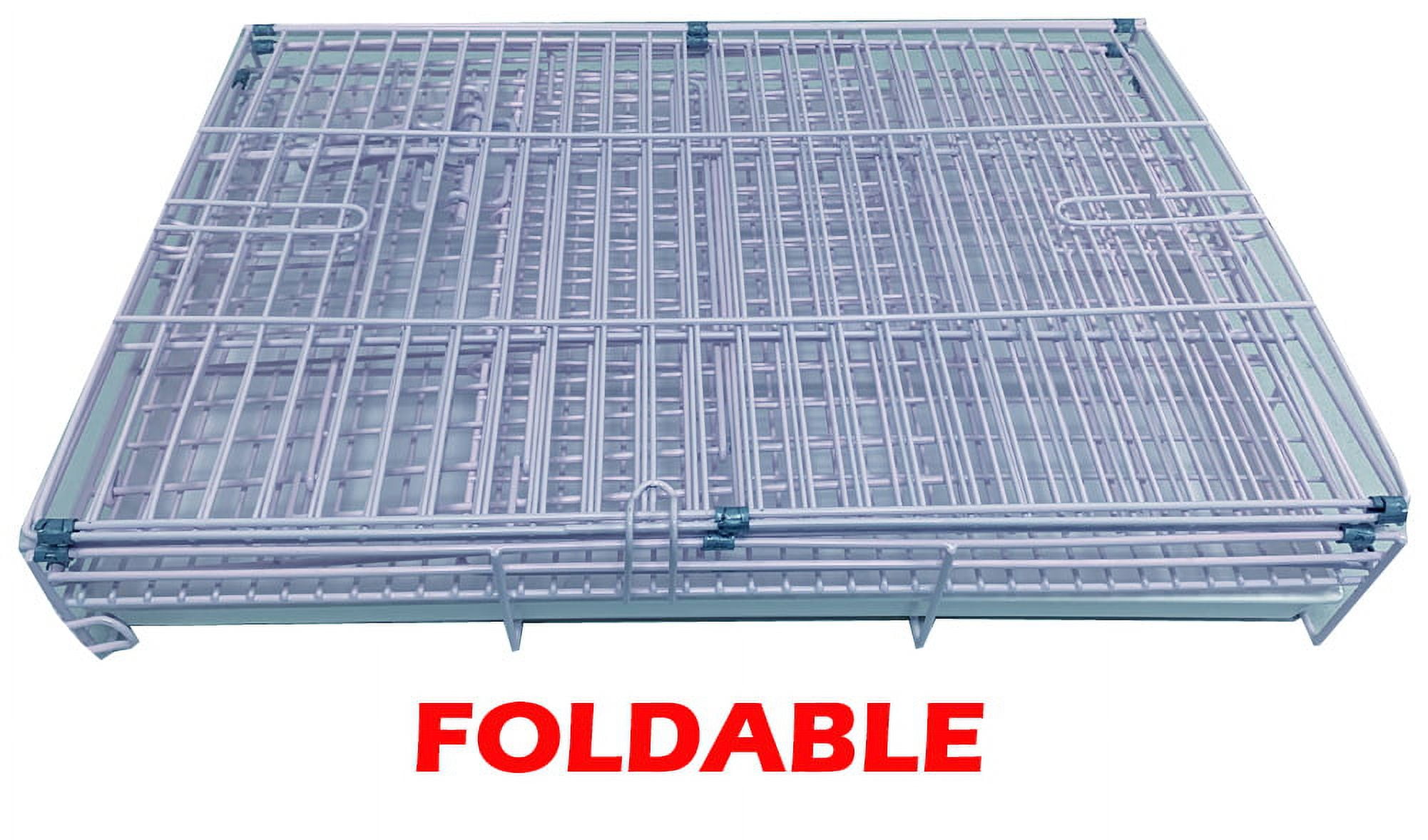 Foldable Training Carrier Travel Breeder Cage for Puppy Dog Kitten Cat Rabbit Bunny with 1/2-Inch Raised Bottom Wire Grid Mesh Floor