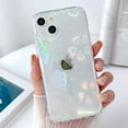 thumbnail image 2 of Compatible with iPhone 13 Case Cute Crystal Clear with Laser Bling Glitter Flower Pattern Design for Women Girls Soft TPU Phone Case Shockproof Protective Cover for iPhone 13, Flower, 2 of 6
