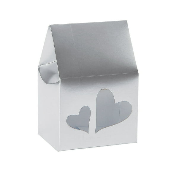 Silver Cello Front Favor Box 12Pc - Party Supplies - 12 Pieces