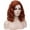 Dark Orange, variant on RightOn Orange Wig for Women Dark Orange Wig Short Curly Wavy Bob Wig Orange Hair Wigs Synthetic Heat Resistant Wig with Wig Cap