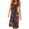thumbnail image 2 of SMihono Robe Maxi Bohème d'Été pour Femmes Grande Taille Mode Féminine Col Rond Sans Manches Robe Imprimée Chandail Plage Robe d'Été, 2 of 5