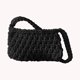 thumbnail image 1 of Bolso de viaje para mujer, bolso de hombro tejido con cuerda de algodón, bolso de ganchillo de verano (negro), 1 of 5