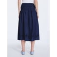 thumbnail image 4 of Free Assembly Women's and Women's Plus Embroidered Cotton Maxi Skirt with Smocked Waist, Sizes XS-4X, 4 of 6