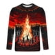 thumbnail image 5 of Blusas y camisas de manga larga con cuello redondo para hombre, estilo casual, cuello redondo, manga larga, camiseta estampada de Halloween, blusas, blusas de poliéster para hombre., 5 of 5