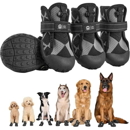 Dog Shoes for Large Medium Size Dogs  Breathable Dog Boots&Paw Protectors for Summer Hot Pavement Winter Snow  Waterproof Anti Slip Dog Booties for Outdoor Walking Hiking Hardwood Floor
