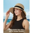 thumbnail image 2 of Zylioo Small Size Ladies Straw Hats,Women's Cooling Sun Hat For Little Heads,Wide Brim Travel Hats For Petite Heads, 2 of 7