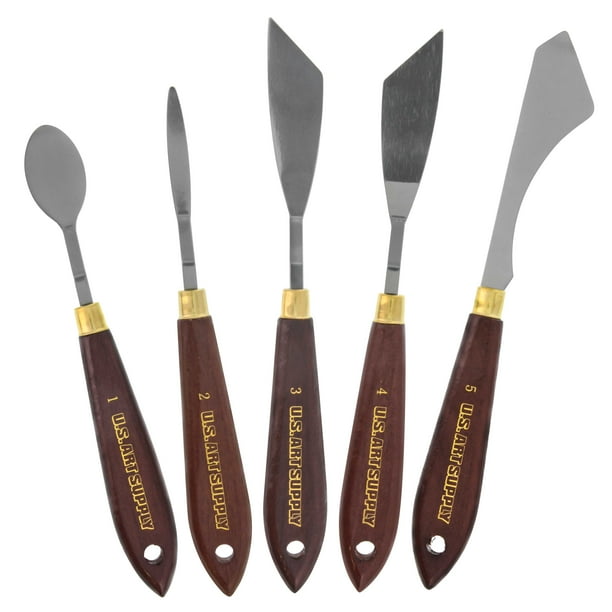U.S. Art Supply 5 Piece Premium Assorted Metal Palette Knife Set Great