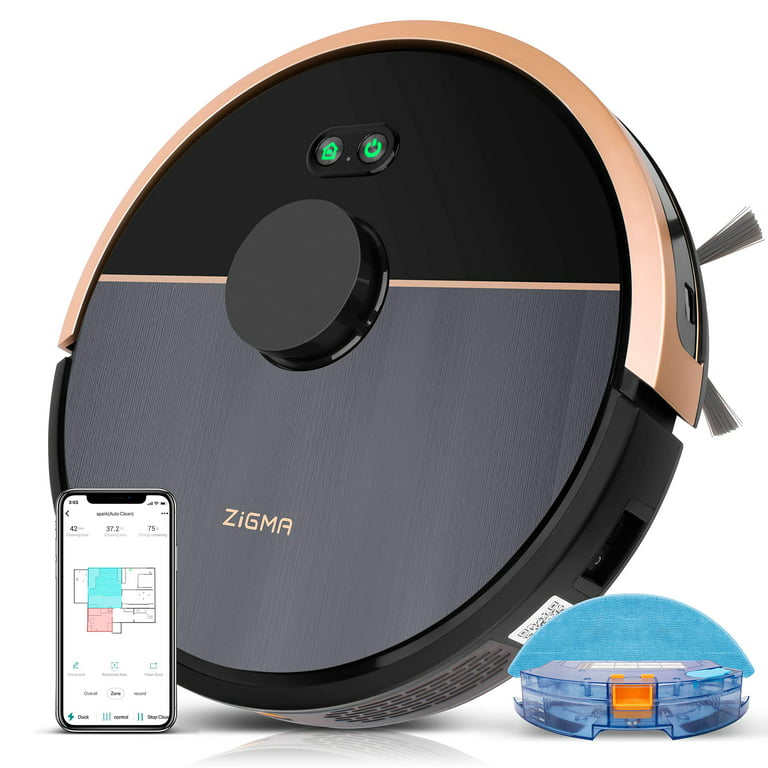 Zigma Spark981 Robot Vacuum Cleaner, 2.4G WiFi, Alexa & APP & Siri control, 2.4G WiFi Vacuum and Mop for animal hair, floors, for floors -