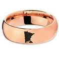 thumbnail image 2 of Tungsten Minnesota North Star State Common Loon Band Ring 7mm Men Women Comfort Fit 18k Rose Gold Dome Polished, 2 of 4