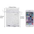 thumbnail image 2 of Paquete de 100 bolsas navideñas de organza con copos de nieve de 4 x 6 pulgadas, bolsas pequeñas de malla blanca para baratijas, bolsas pequeñas con cordón para dulces esquí esquí Gafas de esquí, 2 of 5