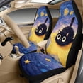 thumbnail image 3 of Xixirimido Car Seat Covers Front Seats Leather Universal Fit for Cars, Vans, Trucks, SUV, Set of 5 Car Seat Protector with Seatbelt Covers & Center Console Cover, Cute Cat Stars Starry, 3 of 8