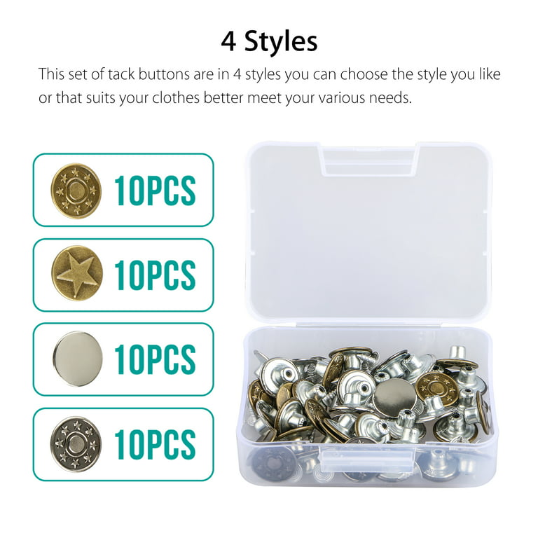 10PCS Replacement Screw Buttons for Clothing Pants Jeans Perfect
