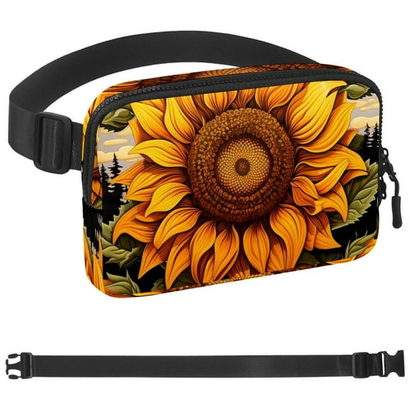 Skull Sunflower Waist Pack for Running Fanny Pack for Women and Men Crossbody Belt Bag Bum Bag with Adjustable Strap for Sports