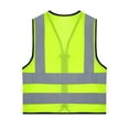 thumbnail image 6 of inhzoy Kids High Visibility Safety Vest Zipper Reflective Strips  Children Waistcoat B Fluorescent Yellow 7-10, 6 of 8