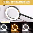 thumbnail image 5 of Lupa con luz, lupa de mano grande de 30 aumentos, 18 LED, luz fría y cálida con 3 modos, lupa iluminada para personas mayores que leen, inspeccionan, observan monedas, joyas y exploran, 5 of 5