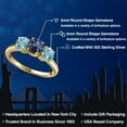 thumbnail image 2 of Gem Stone King 18K Yellow Gold Plated Silver Blue Mystic Topaz and Blue Zircon Engagement Ring for Women | 2.70 Cttw | Round 6MM | Gemstone November Birthstone | Size 6, 2 of 6