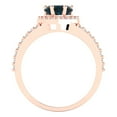 thumbnail image 4 of 1.49 ct Heart Cut Natural London Blue Topaz Halo Engagement Ring for Women in 18K Rose Gold, 4 of 5