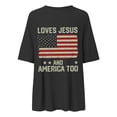 thumbnail image 4 of Icvfdpl Women'S Fashion Casual America July 71Th Anniversary Flag Printed Round Neck Short Sleeve Loose Top T Shirt Trendy Female Outwear, 4 of 7