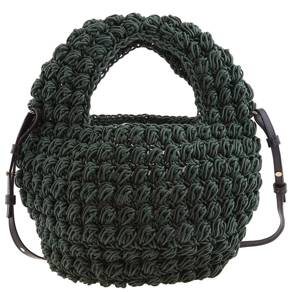 JW Anderson Khaki Popcorn Basket Woven Top Handle Bag